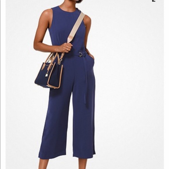 michael kors blue jumpsuit